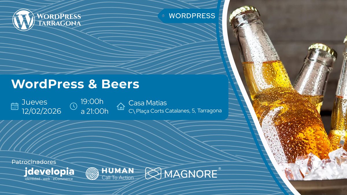 Recordad, es un formato más informal con el objetivo de nuevamente reunirnos todos para comentar y debatir sobre desarrollo web en general y WordPress en particular. Confirma tu asistencia aquí: meetup.com/es-es/wordpres…