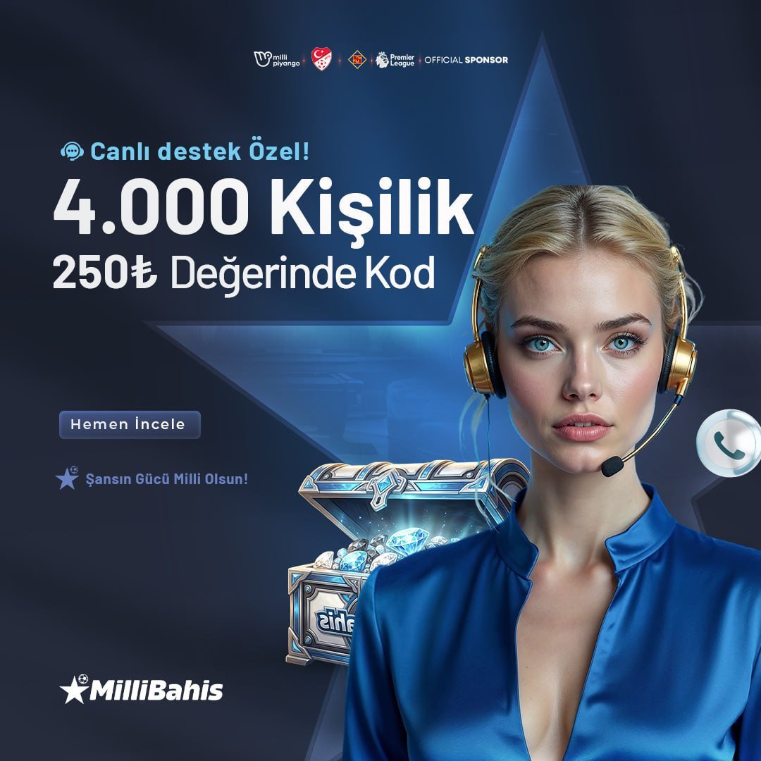 millibahislix's tweet photo. 📣#MilliBahis Canlı Destek  Özel Tam 4000 Kişilik 250₺ Nakit Kod Hediye ‼️

‼️Saat 17.00 Kodunu Almayı Unutma 🎁

🔗 DAİMA GÜNCEL ADRES (https://t.co/k0rSlOJ6BA) https://t.co/dbEXLIBPXh