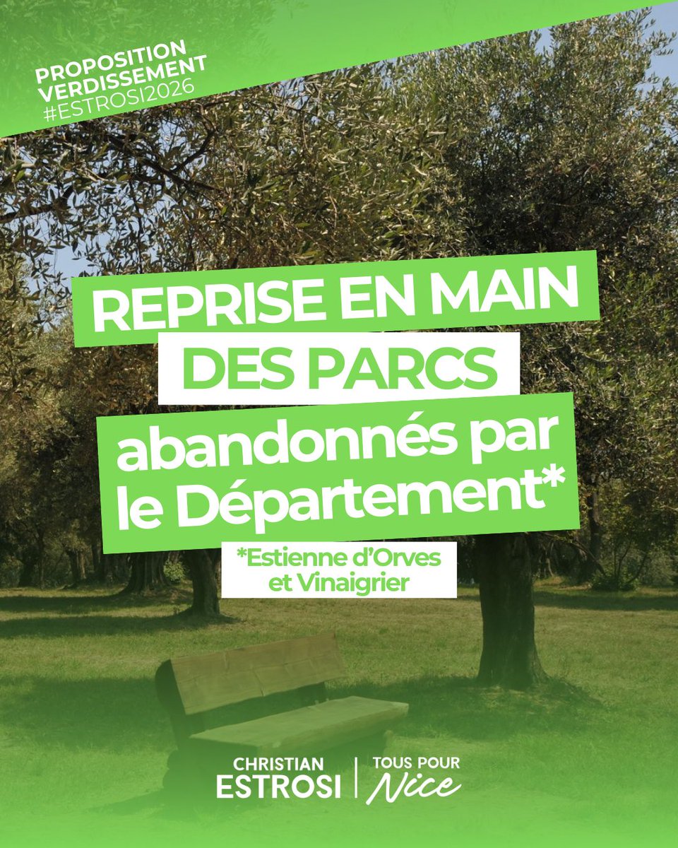 Les collines sont les poumons historiques de Nice.
La Ville reprendra la gestion des grands parcs comme Estienne d'Orves et le Vinaigrier, délaissés par le Département, pour mieux les protéger, les sécuriser et les valoriser, avec des sentiers botaniques, des espaces familiaux,