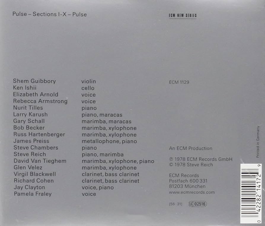 1. Music for 18 Musicians - Steve Reich (1978)