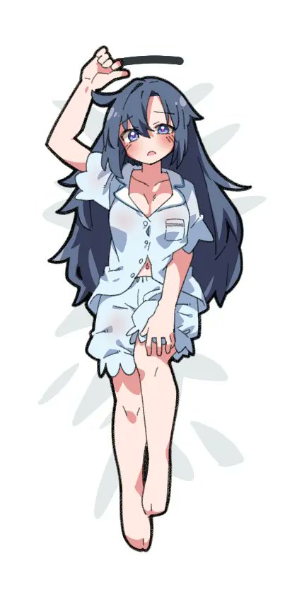 早瀬ユウカ(ブルアカ) 「ポミュにだけ上げて存在を忘れてたパジャマユウカ(ガチャ絵のノアが持ってるやつ)」|だてめがね@Skebのイラスト