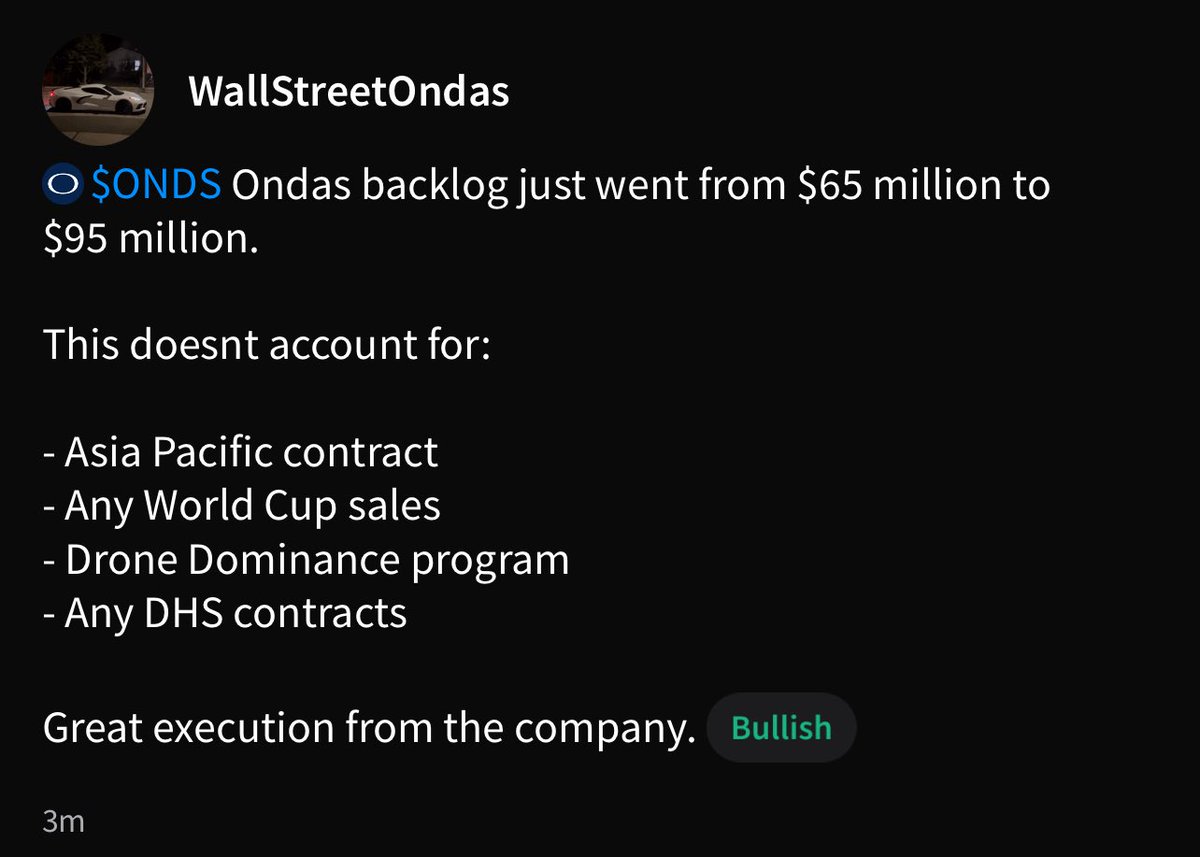SheriffStrategy's tweet image. $ONDS Bullish