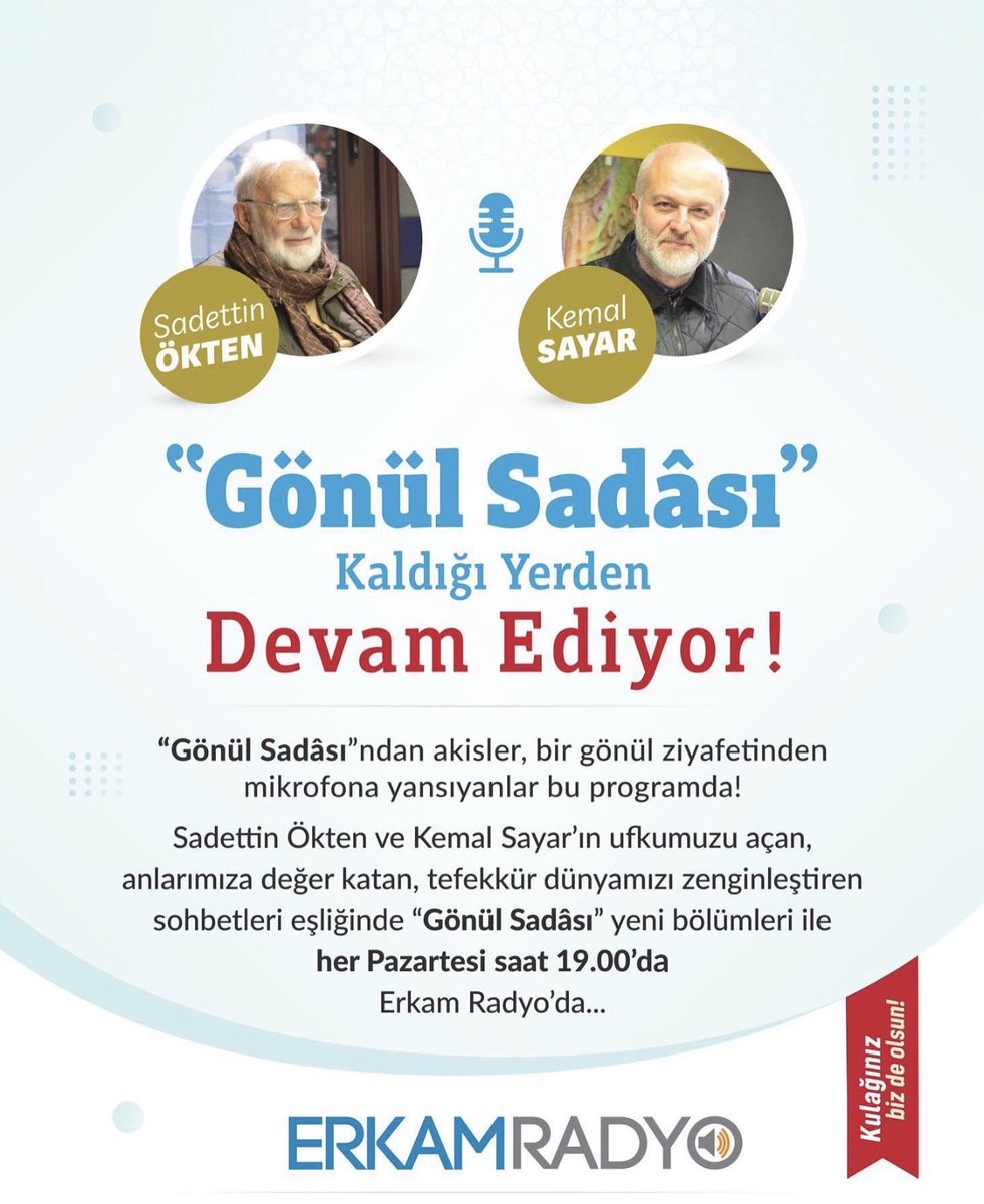 Sohbet devam ediyor. Gönül Sadâsı’nın yeni dönem ilk programı, bu akşam 19:00’da.
