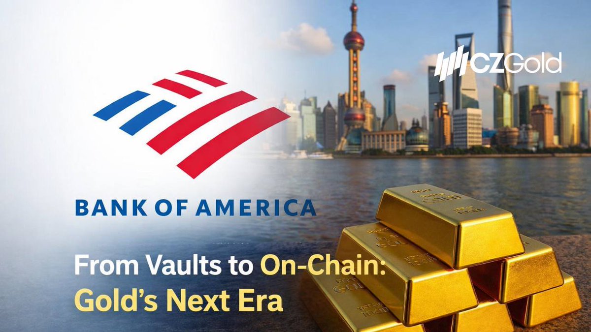 🔥𝗕𝗨𝗟𝗟𝗜𝗦𝗛: Bank of America projects gold could surpass $6,000/oz by Q2 2026, driven by rising macro uncertainty, central bank demand, and shifting global reserves.

This outlook reinforces why CZGold is built on compliant, 1:1 gold-backed tokenization—bringing
