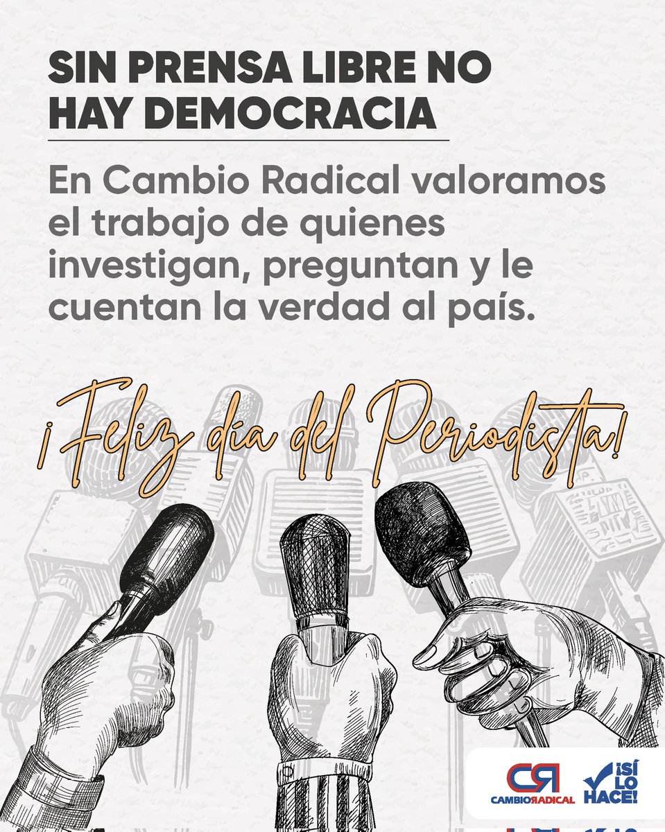 #DíaDelPeriodista I Hoy más que nunca, el país necesita un periodismo independiente, crítico y responsable. En un entorno donde la desinformación amenaza con nublar el juicio colectivo, la prensa actúa como el contrapeso que mantiene a salvo nuestra democracia. 

Por eso, en este