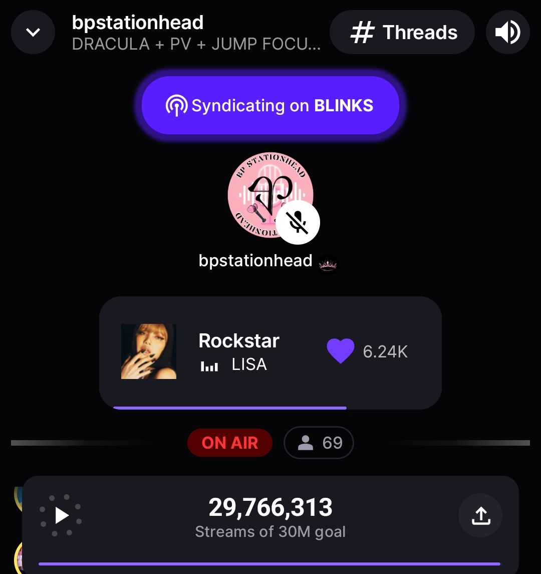 BPStationhead's tweet image. Don't  forget to join us on our 24/7 listening party on @STATIONHEAD .
➡️ stationhead.com/bpstationhead
We are currently focusing on #DraculaJennieRemix,  #Pinkvenom and #Jump along with other @BLACKPINK and solo songs.