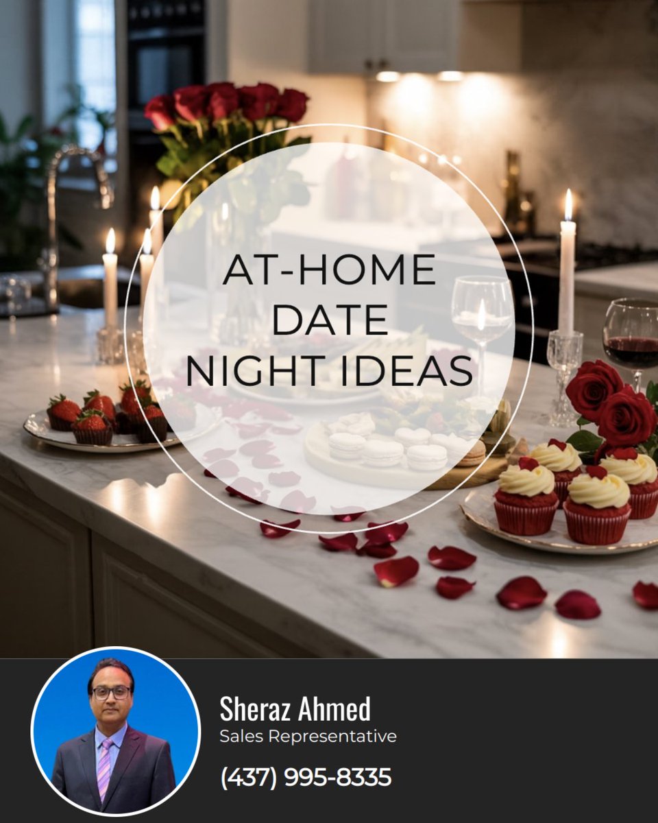 RealtorSheraz's tweet image. Staying in can be just as special as going out! 

🍝 Cook a meal together
🍷 Create a wine or dessert tasting at home
🎬 Set up a movie night with blankets
🕯️ Add candles and soft lighting for ambiance
🎲 Try a game night or couples trivia

#datenight #YoursRealtor