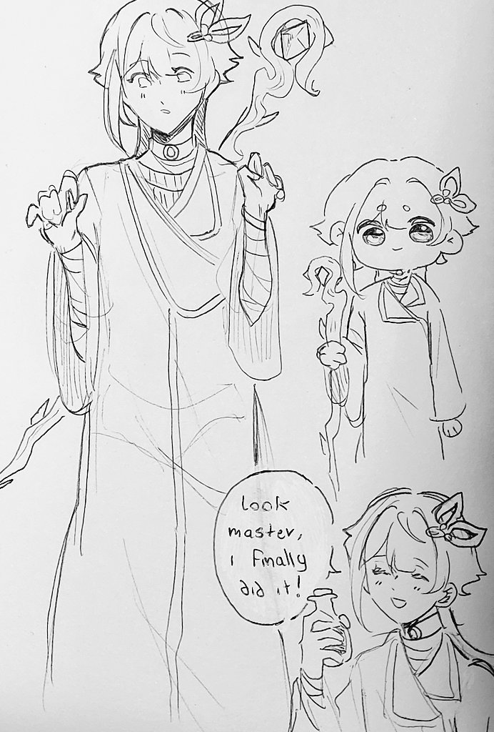 Like this!!! Though he can transform into animals as seen in the Scara doodle page!