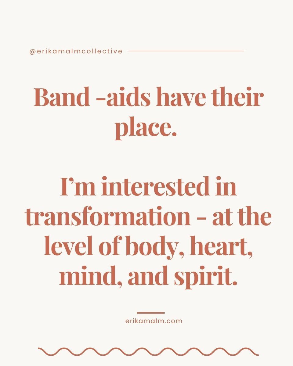 emalmcollective's tweet image. Band-aids have their place...

#RelationalHealing #SomaticWork #EmbodiedHealing #NervousSystemSupport #ErikaMalm #MentalHealth