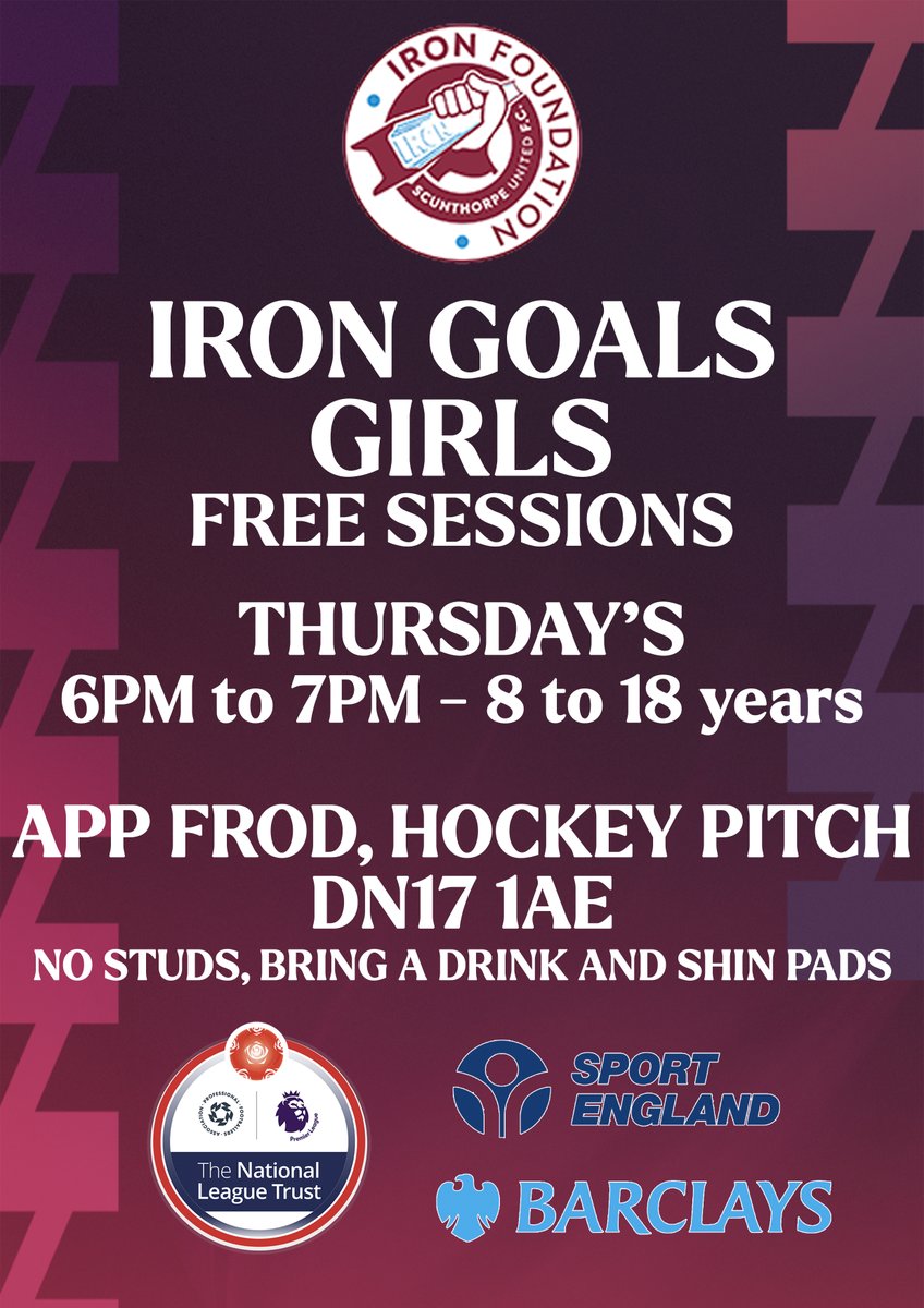 ⚽️ 𝐈𝐑𝐎𝐍 𝐆𝐎𝐀𝐋𝐒 𝐆𝐈𝐑𝐋𝐒

Join us tonight and every Thursday for this session!

#UTI #IRON