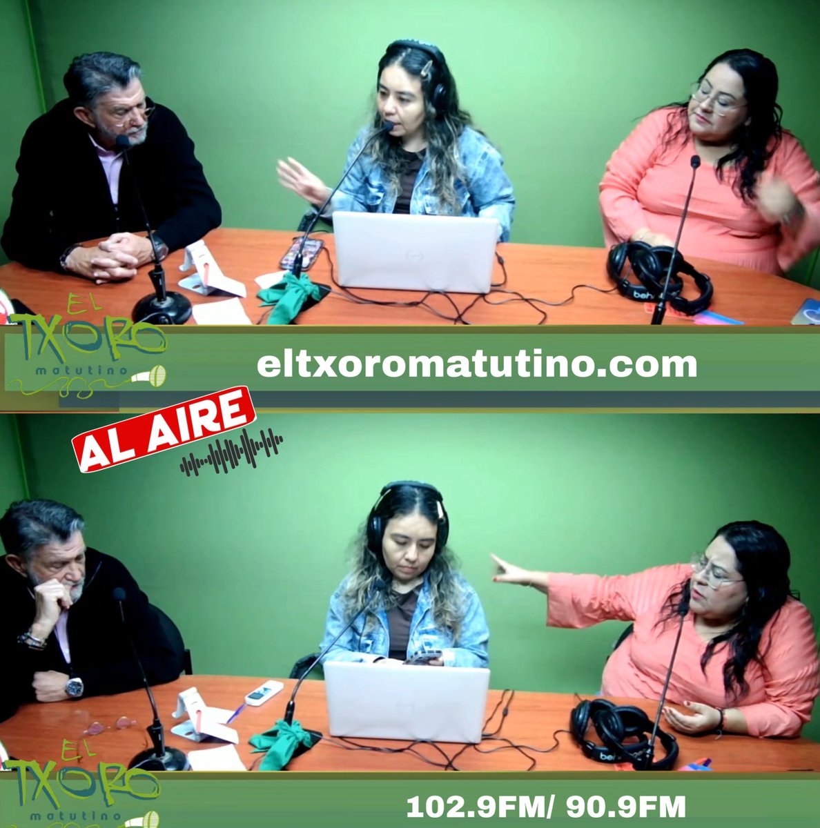 Si te quieres divertir con encanto y con primor solo tienes que vivir una mañana con <a href="/ElTxoroMatutino/">El Txoro Matutino</a> 🎙️💚🎶

🗣️<a href="/JuanjoArrese/">Juan José Arrese</a> / <a href="/Mirelle_Mtz/">Mirεℓℓε Mαrƭíɳεƶ ♀</a> 

📻102.9FM
📲 youtube.com/live/PzQ5ykqQi…