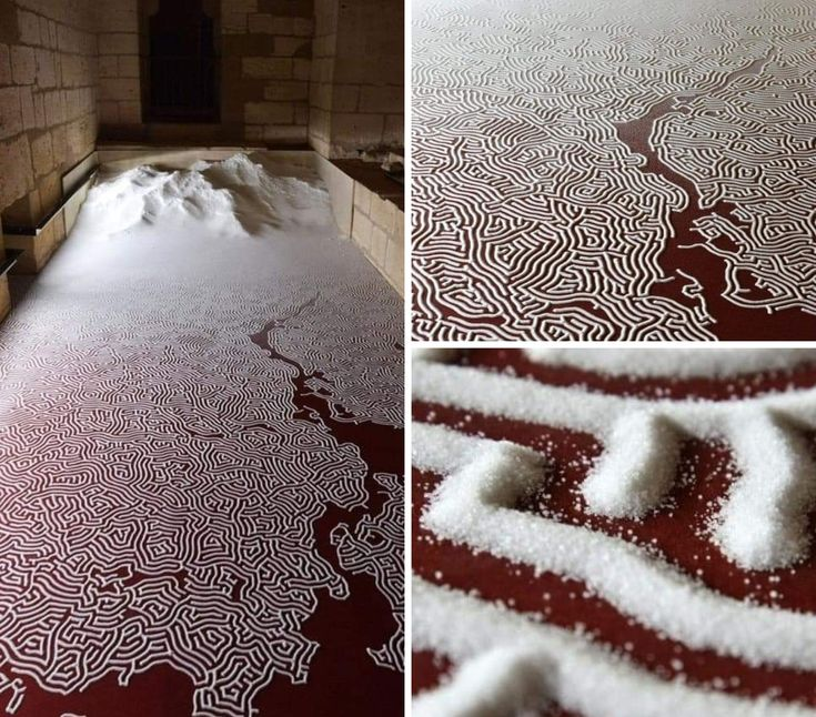 A temporary art installation called a "Salt Labyrinth" created by Japanese artist Motoi Yamamoto.
