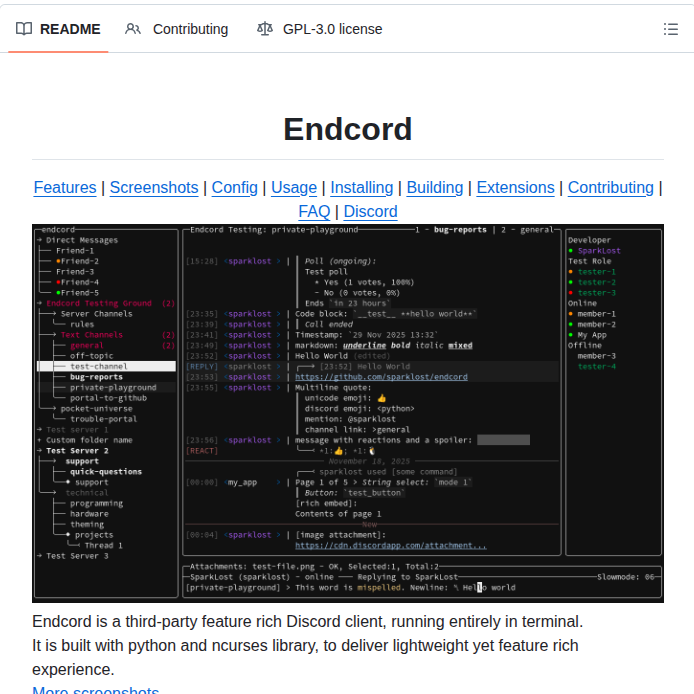 tom_doerr's tweet photo. Discord client for the terminal

https://t.co/GYjwvObocM https://t.co/YerxB49aXl