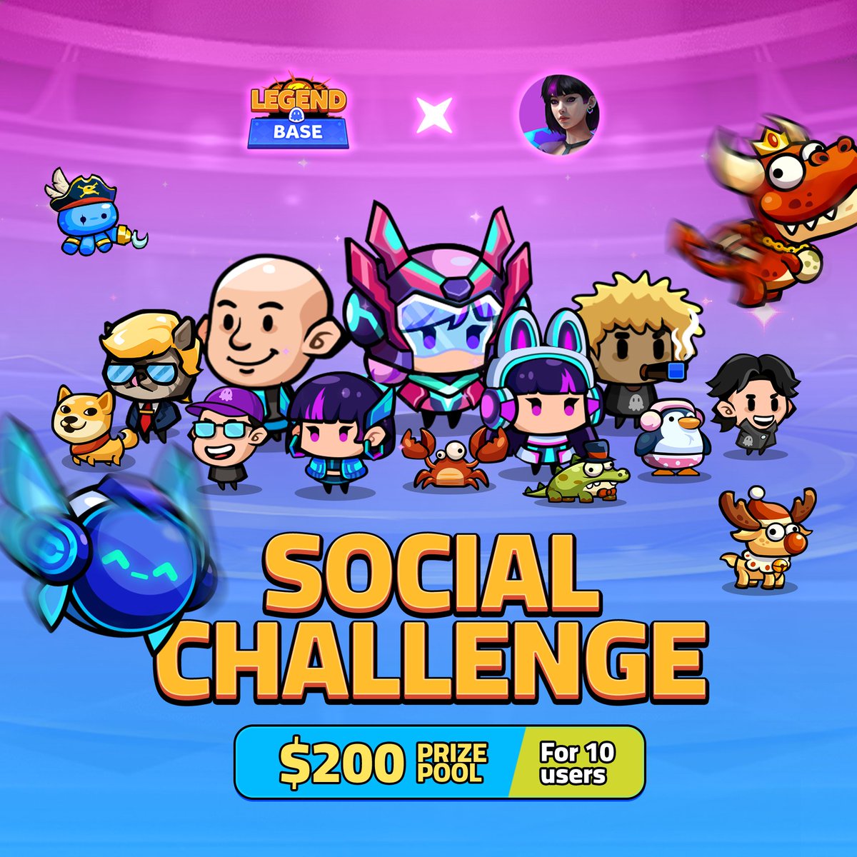 Celebrate with us and win from a $200 prize pool 

✅ Comment an image of COC NFT in Legend of Base on COC collab post
✅ Tag 2 friends
✅ Follow <a href="/clashofcoins/">Clash of Coins</a> &amp; Legend of Base
✅ Use #ClashofCoinsxLegendofBase + lucky number

🎁 10 winners × $20
🗓 Feb 9 – Feb 16

Note: The more