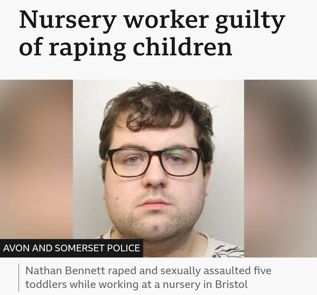 Wommando's tweet image. 🧵👇Three sickening predatory 'nursery worker' blokes convicted of horrific offences against toddlers in their care in just the last 4 months alone.
How many more...?
