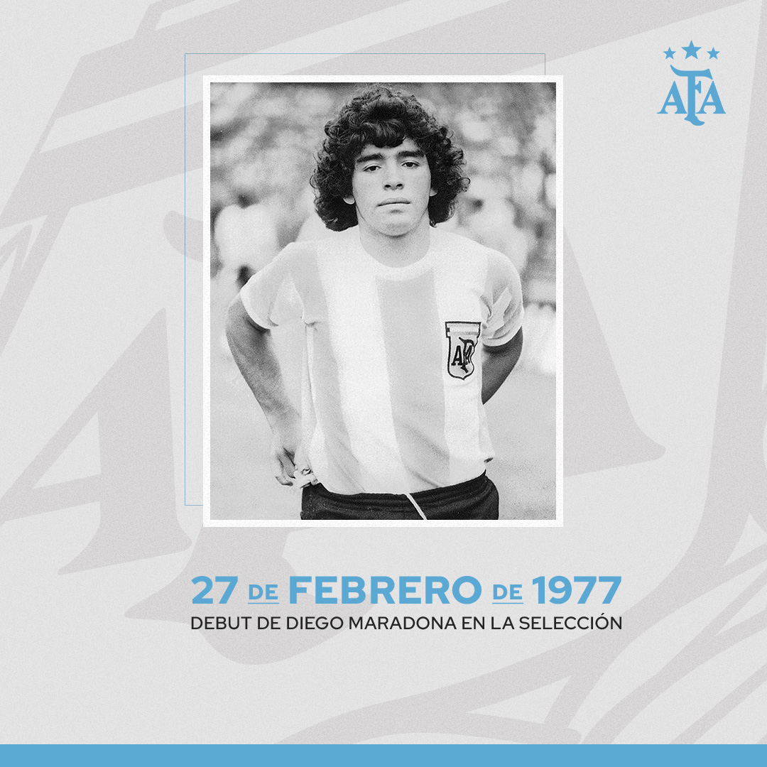 #Efemérides 🧐 Un día como hoy, pero de 1977, Diego Maradona debutó en la Selección <a href="/Argentina/">🇦🇷 Selección Argentina ⭐⭐⭐</a> 🇦🇷