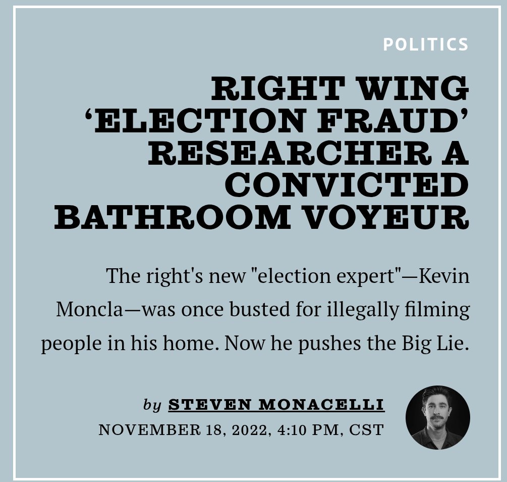 Thanks to ProPublica for citing my prior @texasobserver / <a href="/dailydot/">The Daily Dot</a> report in their story about how an "election fraud" researcher who is a convicted bathroom voyeur may be fueling the federal government's investigations.