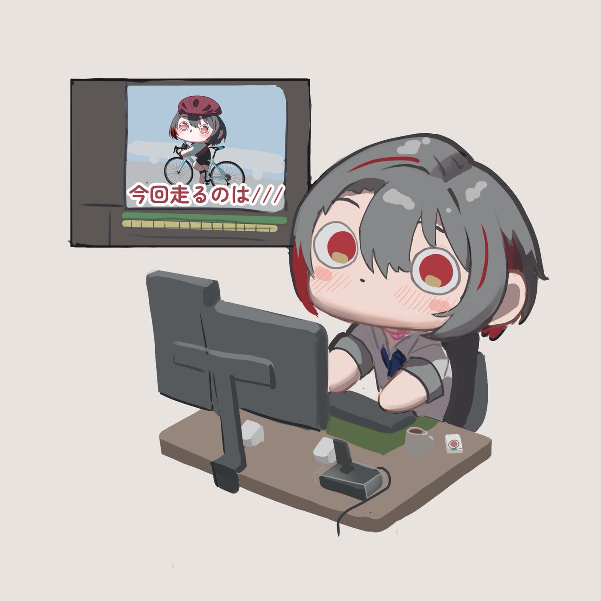 「お待たせしました、今日のゐぶきです #月赴画廊」|チカタコウイチのイラスト