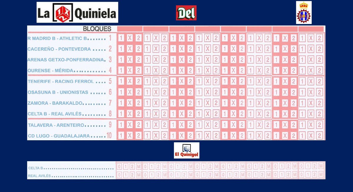 Llega una nueva jornada, la vigésimo cuarta, y con ella una nueva quiniela del <a href="/RealAvilesInd/">Real Avilés Industrial</a> 

Os esperamos✍🏽

⚠️⚠️Límite para aparecer en las tablas viernes a las 15:00⚠️⚠️