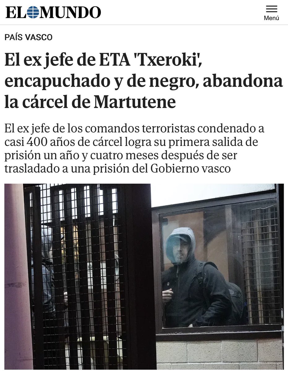 Estamos gobernados por hijos de puta que permiten que otros hijos de la gran puta terroristas asesinos paseen libres por nuestras calles.

Siempre con las víctimas. Ni olvido ni perdón.
