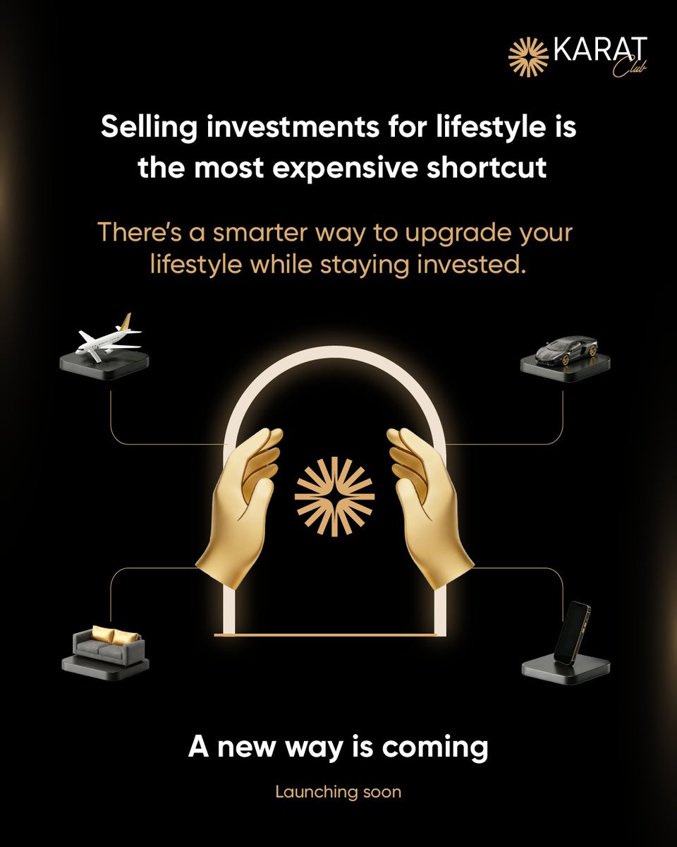 What if your investments could support your lifestyle…
without asking you to part ways with them?

A completely new layer of investing is on its way.
KaratClub. Launching soon.

#KaratClub #MutualFunds #LifestyleUpgrade  #PortfolioPower #FintechRevolution #Finance #LinkInBio