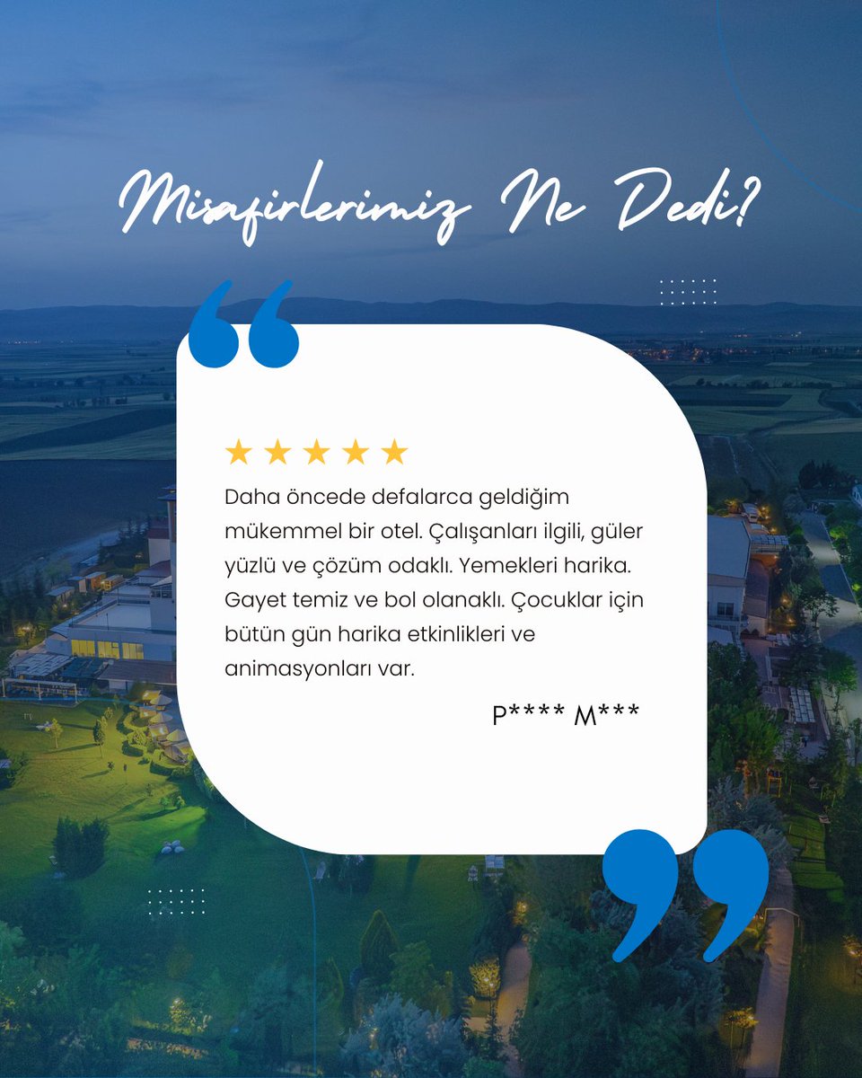 Misafirlerimiz Ne Diyor? 💬
Sizlerden gelen her güzel söz, bizim için en büyük motivasyon! 💖
Sandıklı Thermal Park Hotel ailesi olarak, konforunuz ve memnuniyetiniz için attığımız her adımda sizden gelen yorumlar bize yön veriyor. 🌿
#SandıklıThermalPark #MisafirYorumları