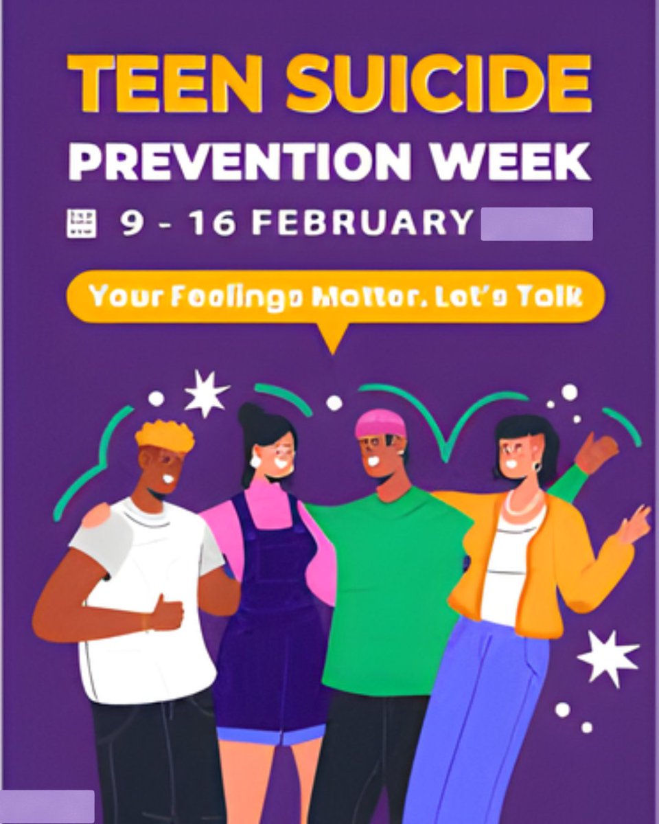 FridaHartleyshe's tweet photo. This week we observe Teen Suicide Prevention Week to raise awareness about measures that can be put in place to prevent suicides particularly among our teens.This year’s theme: “Your Feelings Matter, Let’s Talk,” highlights the importance of recognizing and acknowledging young people’s emotions and encouraging them to seek help when needed.

Adolescence comes with immense pressure,be it academic, social or emotional pressures. Many young people struggle in silence, because of fear of judgment or misunderstanding.

This week reminds us of the responsibility we share as parents, educators, professionals and communities to create environments where young people feel safe to express themselves and access support.

To every young person who feels overwhelmed or unheard:
Your feelings matter. Your life matters. You do not have to face things alone.

#teensuicidepreventionweek #yourfeelingsmatter