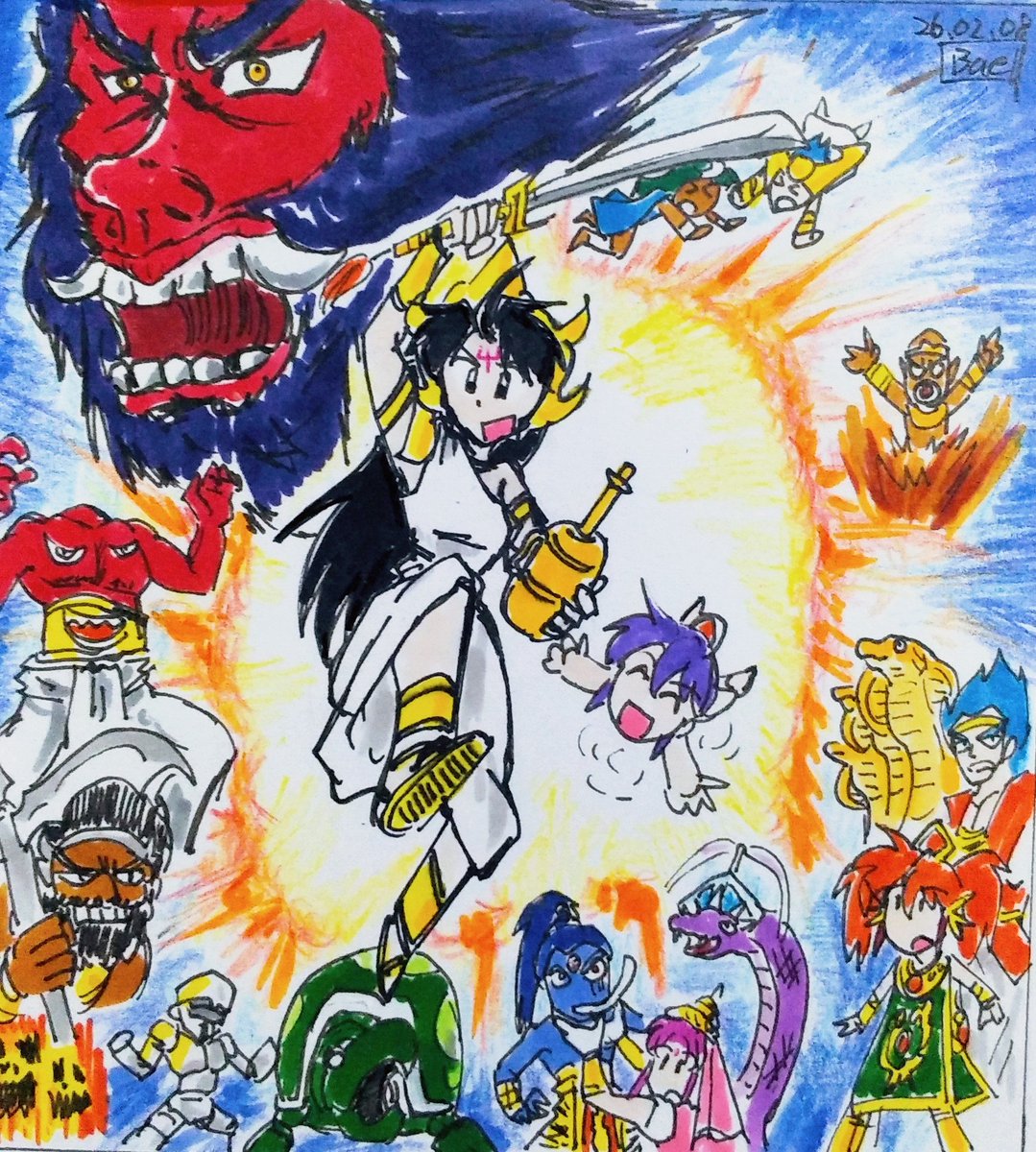 「#私はこういう絵を描いています アナログで創作版権問わず好き勝手やってます。」|bael38のイラスト
