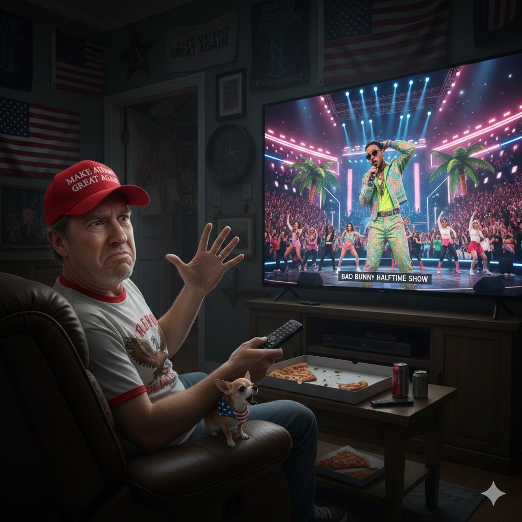Meanwhile insde the MAGACAVE during Super Bowl Halftime. #SuperBowl