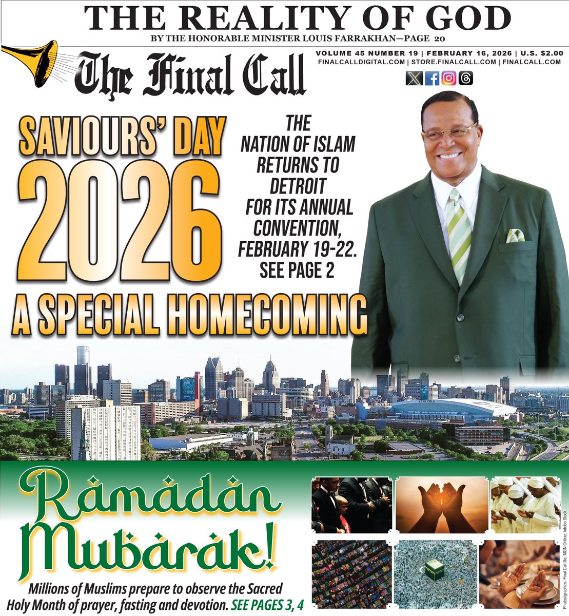 New Edition:: Saviours' Day 2026 A Special Homecoming
The Nation of Islam returns to Detroit for its annual convention, February 19-22. 

Read more at finalcall.com