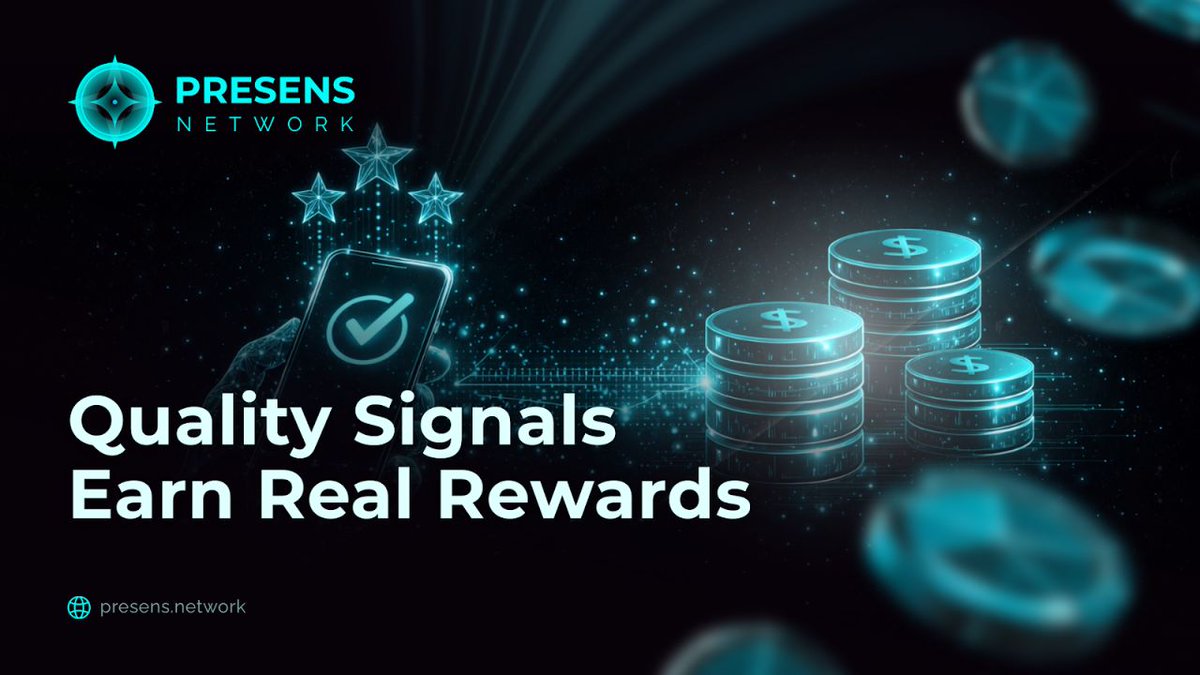 PresensNetwork's tweet image. Validation and settlement are tightly coupled. 

Each contribution is scored on coverage, signal quality, and density, ensuring that higher-integrity data earns proportionally higher rewards while protecting the dataset from spoofed or noisy inputs.