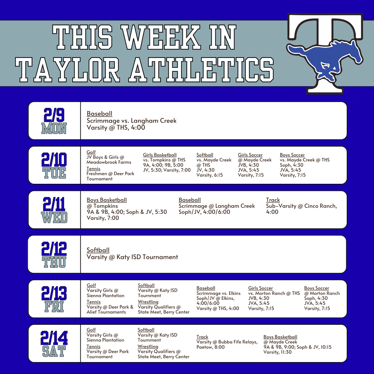 Taylor Athletics (Katy ISD) tweet media