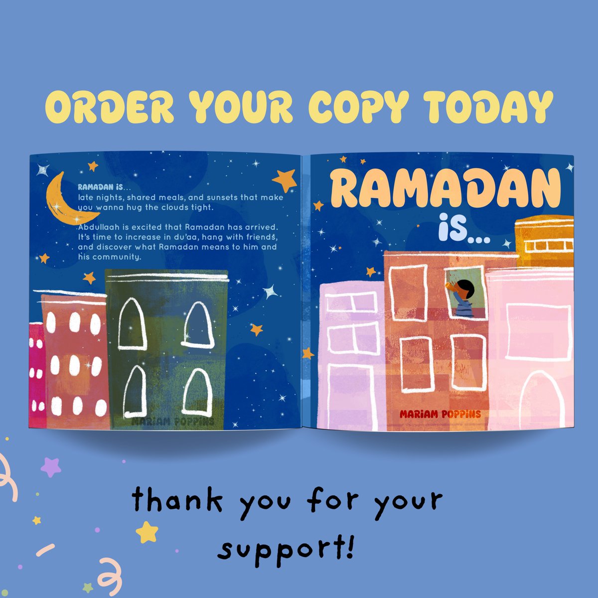 🌟Ramadan  is…🌟 
new children’s book 📖, out today!  
this is a nostalgic love letter to the moments we  experience in Ramadan that i feel are universal and meaningful.

Please share and order your copy.  

amazon.com/dp/B0GMHNKW56

#Ramadan #RamadanCountdown #Ramadan_2026
