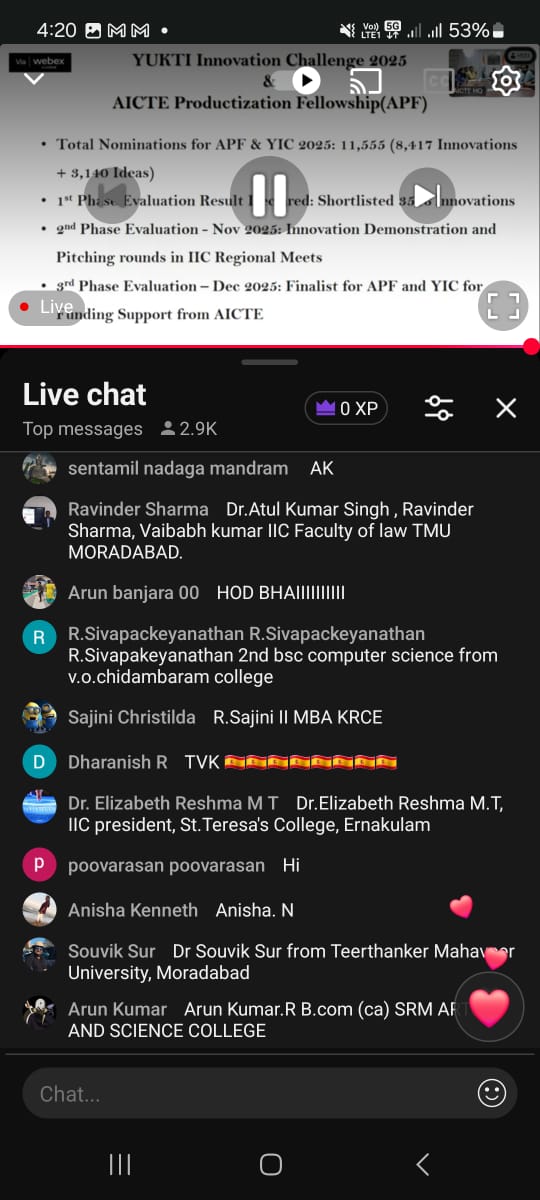 iic_st's tweet photo. Learning, innovation, and ideas in action! 🌟 On 22 October, students of St. Teresa’s College (Autonomous), Ernakulam, attended a live IIC orientation session on IIC 8.0 Calendar Activity &amp; R&amp;D Cell initiatives for AY 2025–26. https://t.co/6KscQcXO1Y