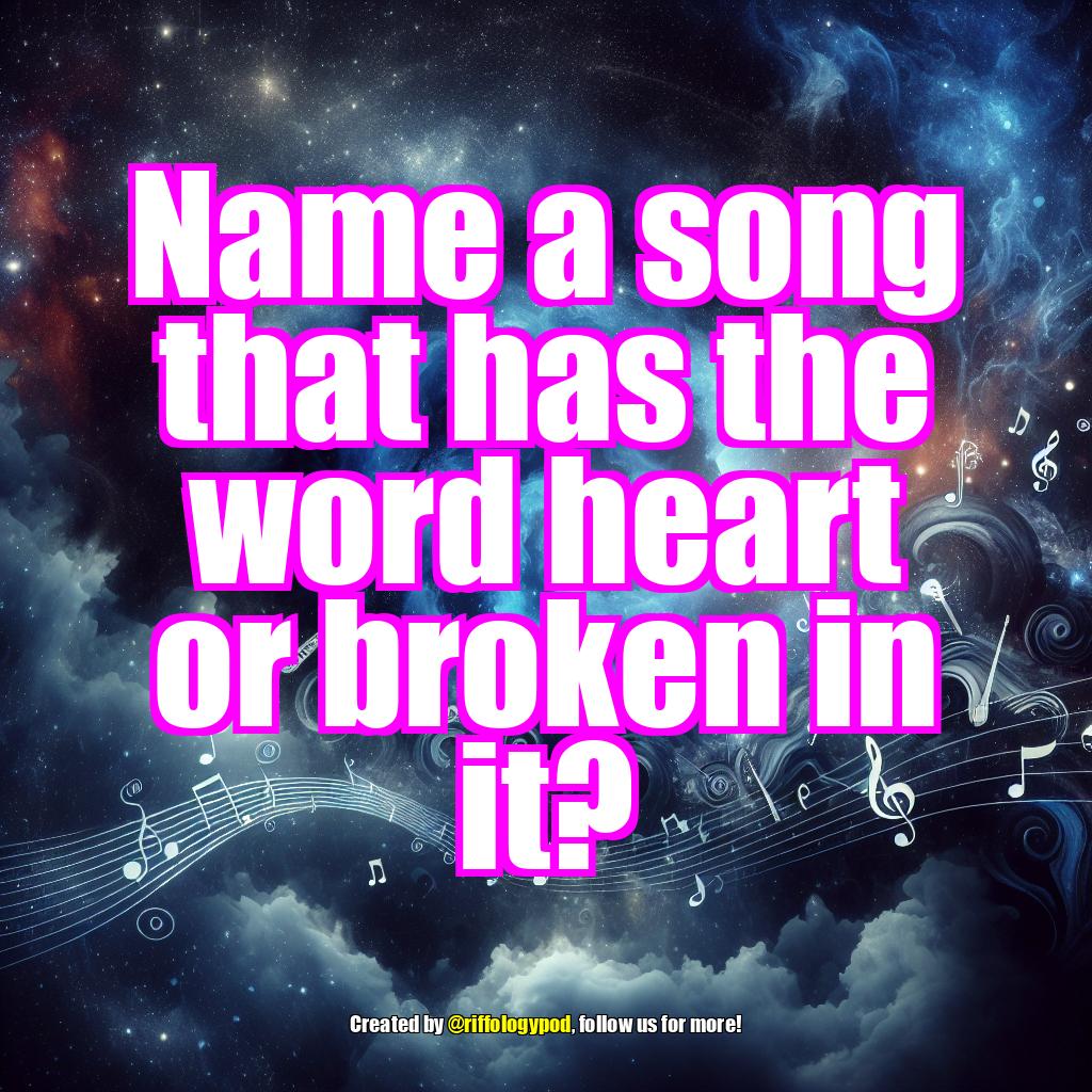 RiffologyPod's tweet image. Name a song that has the word heart or broken in it?

Please share and follow us for daily album releases and more music content!

#riffology #musicchallenge #songlyrics #musiclover #nowplaying #heartbreak