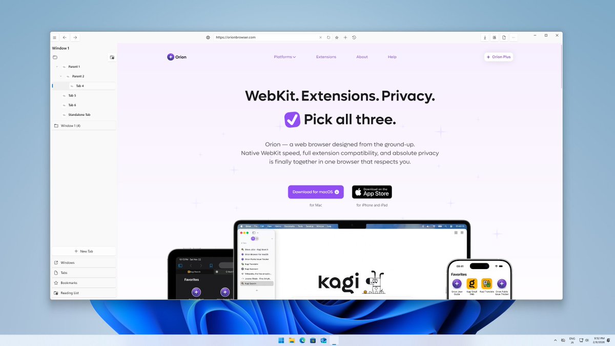 Orion Browser tweet media