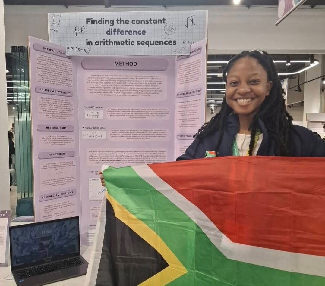 LimChronicle's tweet image. 𝗙𝗟𝗬𝗜𝗡𝗚 𝗧𝗛𝗘 𝗙𝗟𝗔𝗚 𝗛𝗜𝗚𝗛

Young scientist Karabo Mpuru, from Lebowakgomo in Limpopo, received Third Prize with her innovative research project at the prestigious Taiwan International Science Fair [TISF].

The event, which had a total of 667 learners and teachers from…