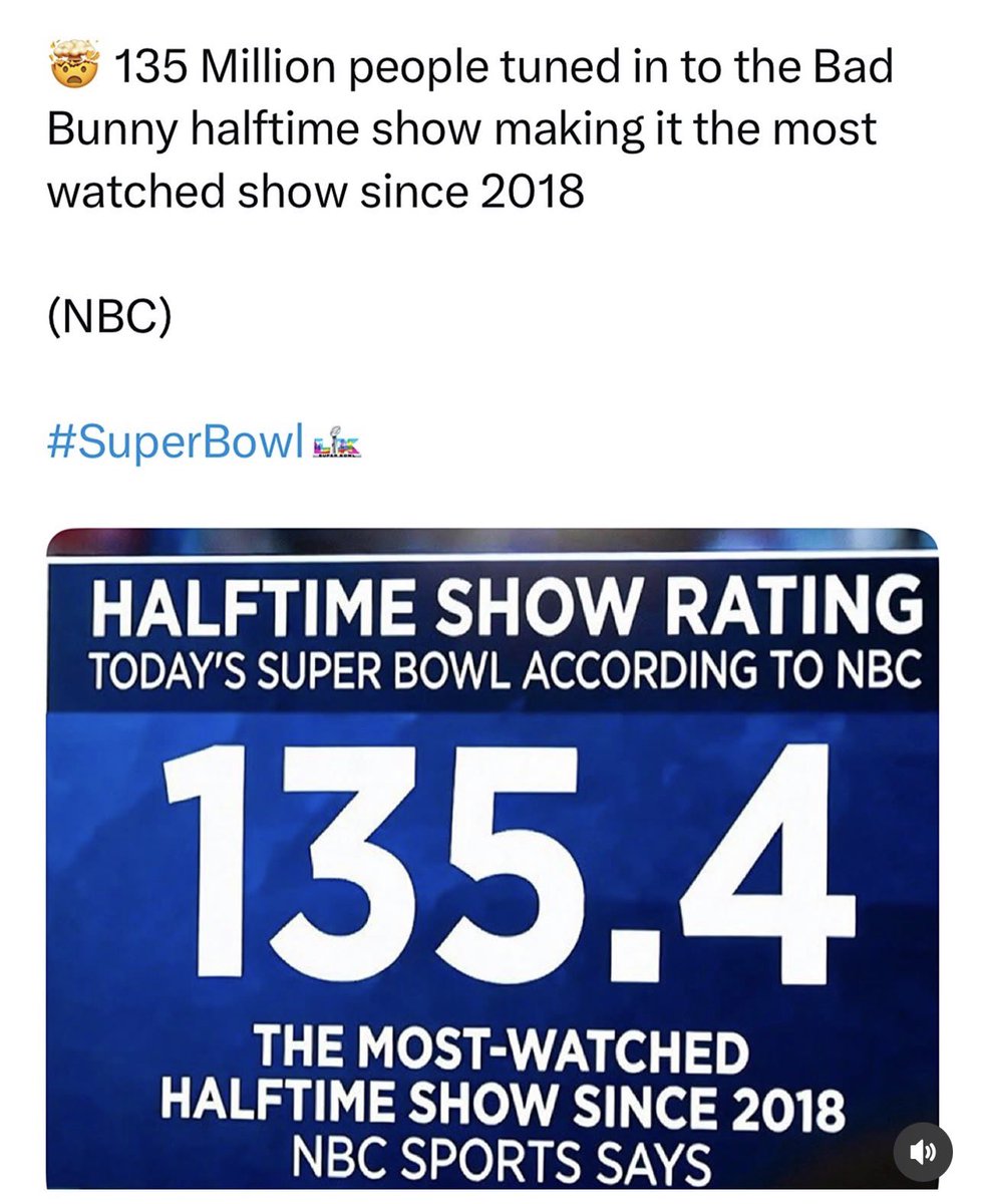 JonnShea's tweet photo. @BoLoudon Wow 6 million?!?! That’s a little over 4% of the 135.4 million that watched the better half time show. You’re in the minority of life https://t.co/qSAq3vXB4X