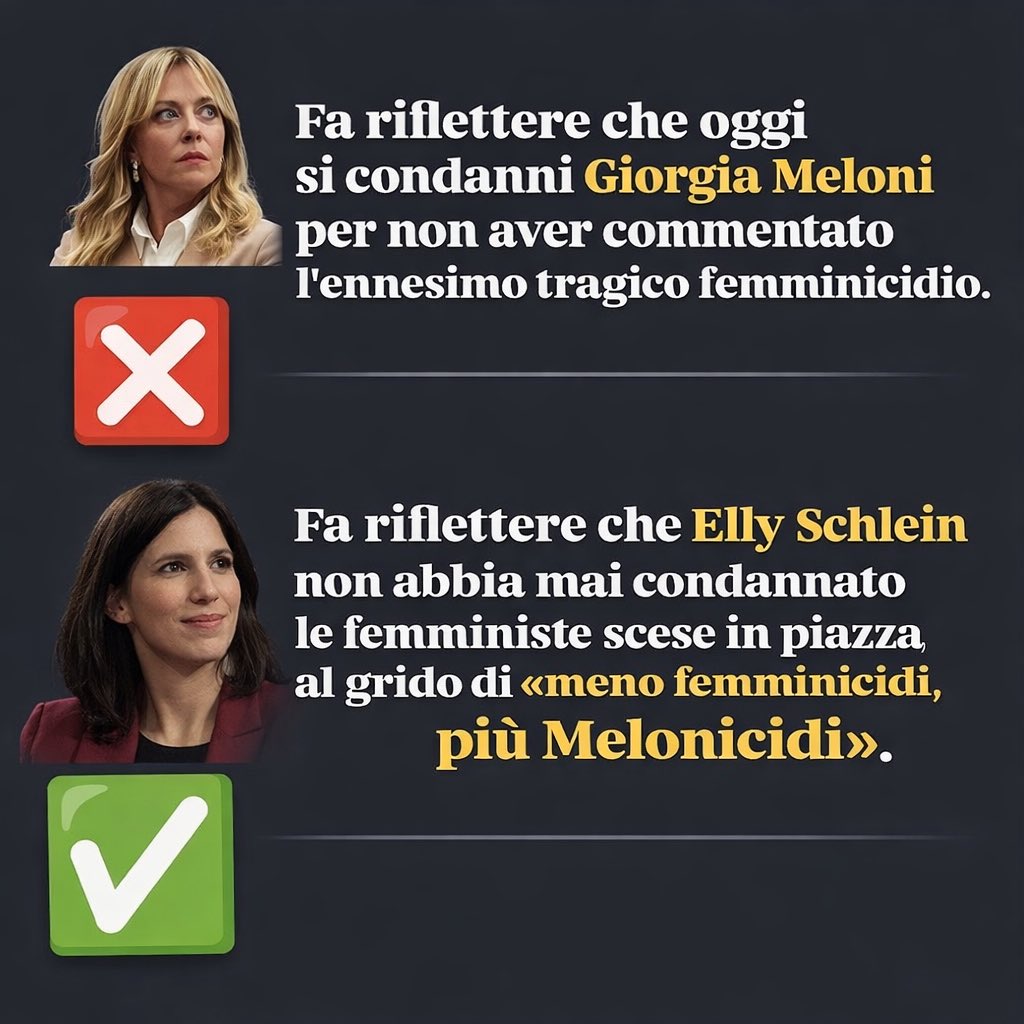A sinistra le condanne sono a geometria variabile.
Si chiede la condanna per fatti atroci,
ma si tace quando l’odio colpisce chi non è allineato!