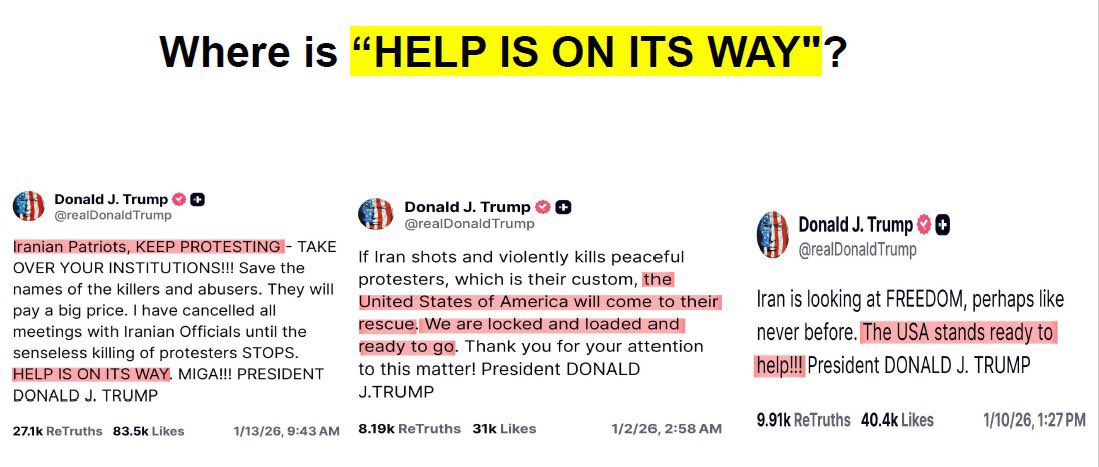 یه بنر ۵ متری سفارش دادم با توییت‌های ترامپ: