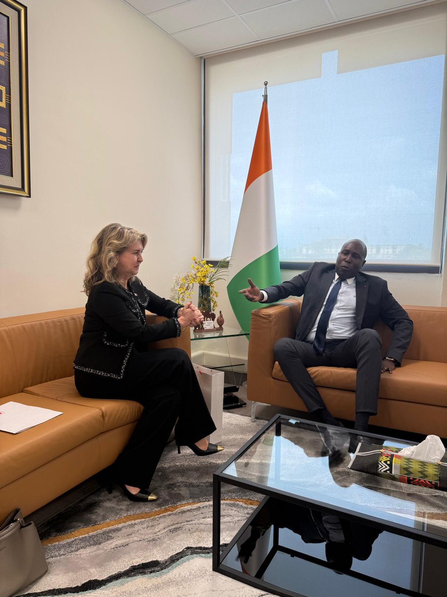 TC_AbidjanBE's tweet photo. L’Ambassadeur Mme Deniz Erdoğan Barım a eu des échanges avec Adama DOSSO, Ministre délégué auprès du Ministre des Affaires Étrangères et de la Coopération internationale, chargé de l’Intégration Africaine et des Ivoiriens de l’Extérieur
@CI_Diplomatie https://t.co/P1SA6wm9hT