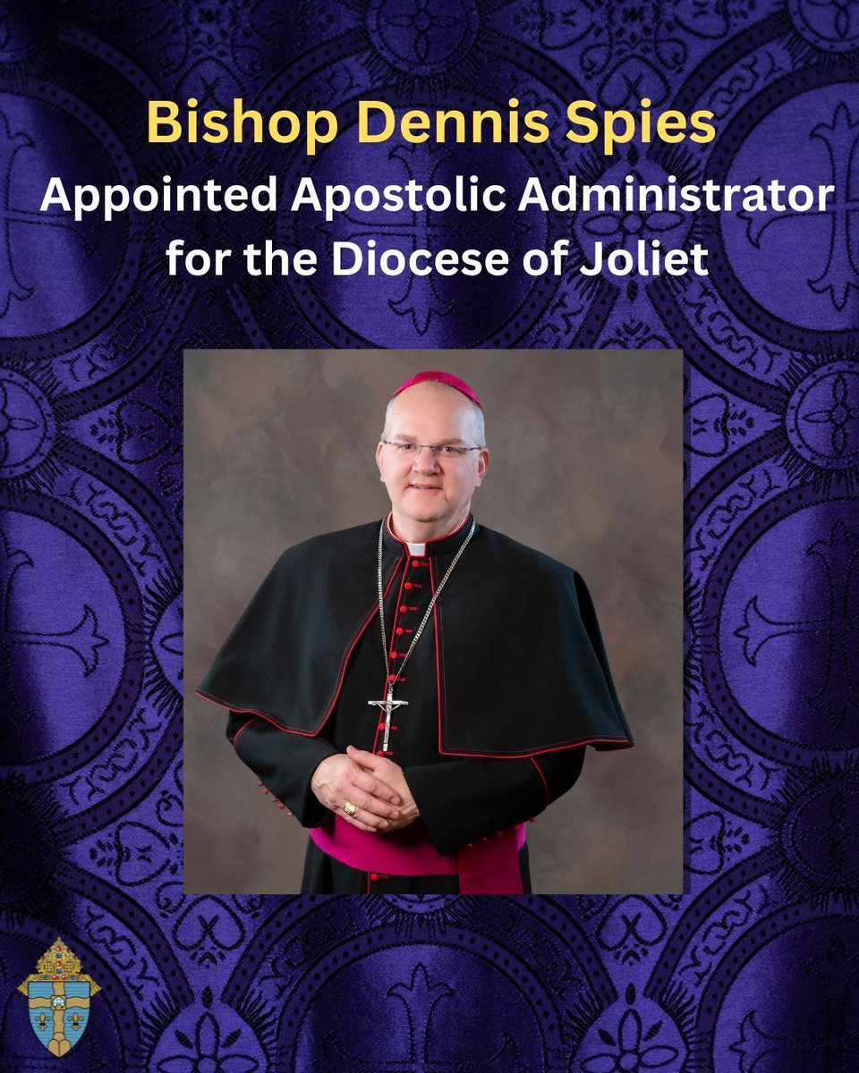 Join us in pledging our prayers and support for Bishop Dennis Spies who has been appointed as Apostolic Administrator for the Diocese of Joliet. bit.ly/3ZWvxXV