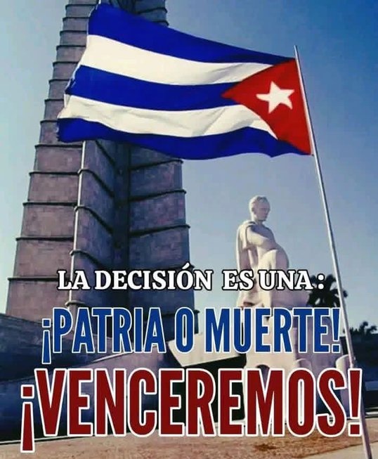 Fieles a Fidel, a Raúl y a <a href="/DiazCanelB/">Miguel Díaz-Canel Bermúdez</a> la decisión es una: ¡Patria o Muerte! ¡Venceremos!