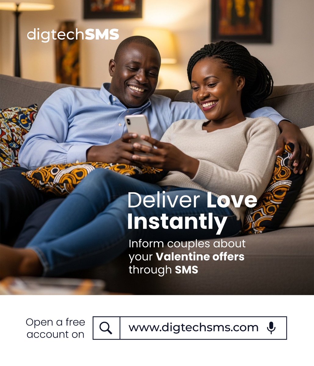 Digtech1's tweet photo. Love moves fast, so should your message.

This Valentine’s, reach every couple instantly with Bulk SMS and your offers land straight in their hands.

Start sending with Digtech SMS now, the most reliable and affordable Bulk SMS provider in Uganda.

#DigtechSMS
#BulkSMSUganda https://t.co/EPPUPu1L2W