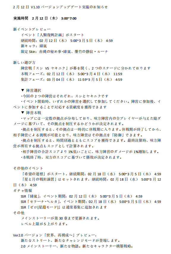 conbinibishojo's tweet photo. 親愛なる店長の皆さま、 『私のコンビニが美少女の避難所になったと？』をプレイしていただきありがとうございます       
以下の日時でメンテナンスを実施します  
完了後、「人類復興計画」イベントを開始します       
実施時間：2月12日（木） 3:00~7:00           
引き継ぎよろしくお願いします https://t.co/1tVBQLRGYW
