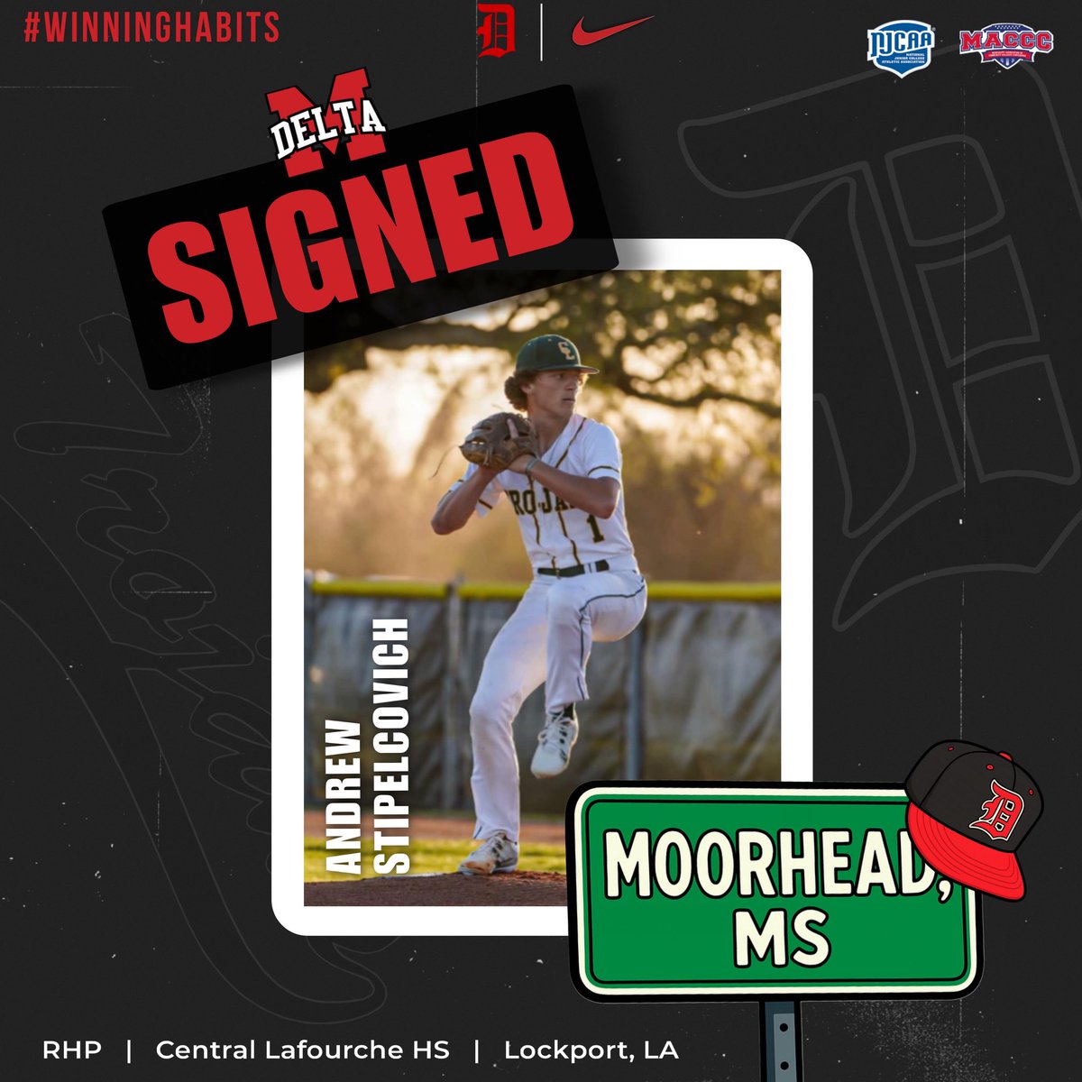 Welcome to the Delta, Andrew Stipelcovich!

RHP |  Central Lafourche HS
Lockport, LA

#WinningHabits  |  #GoHeadMoHead