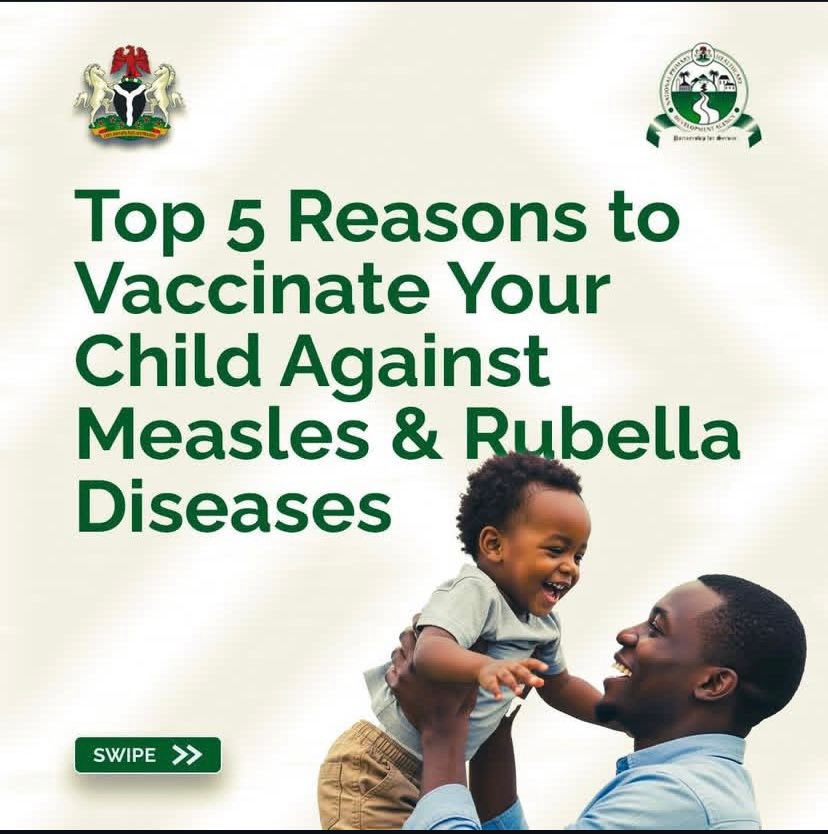 UnicalRadio's tweet image. A reminder to parents and caregivers that the Measles &amp;amp; Rubella vaccination exercise is still ongoing and will end on the 15th of this month.
Parents are encouraged to ensure their children are vaccinated. The vaccine is safe &amp;amp; free.
Flyer courtesy of NPHCDA.

#NewsToday #MRVC