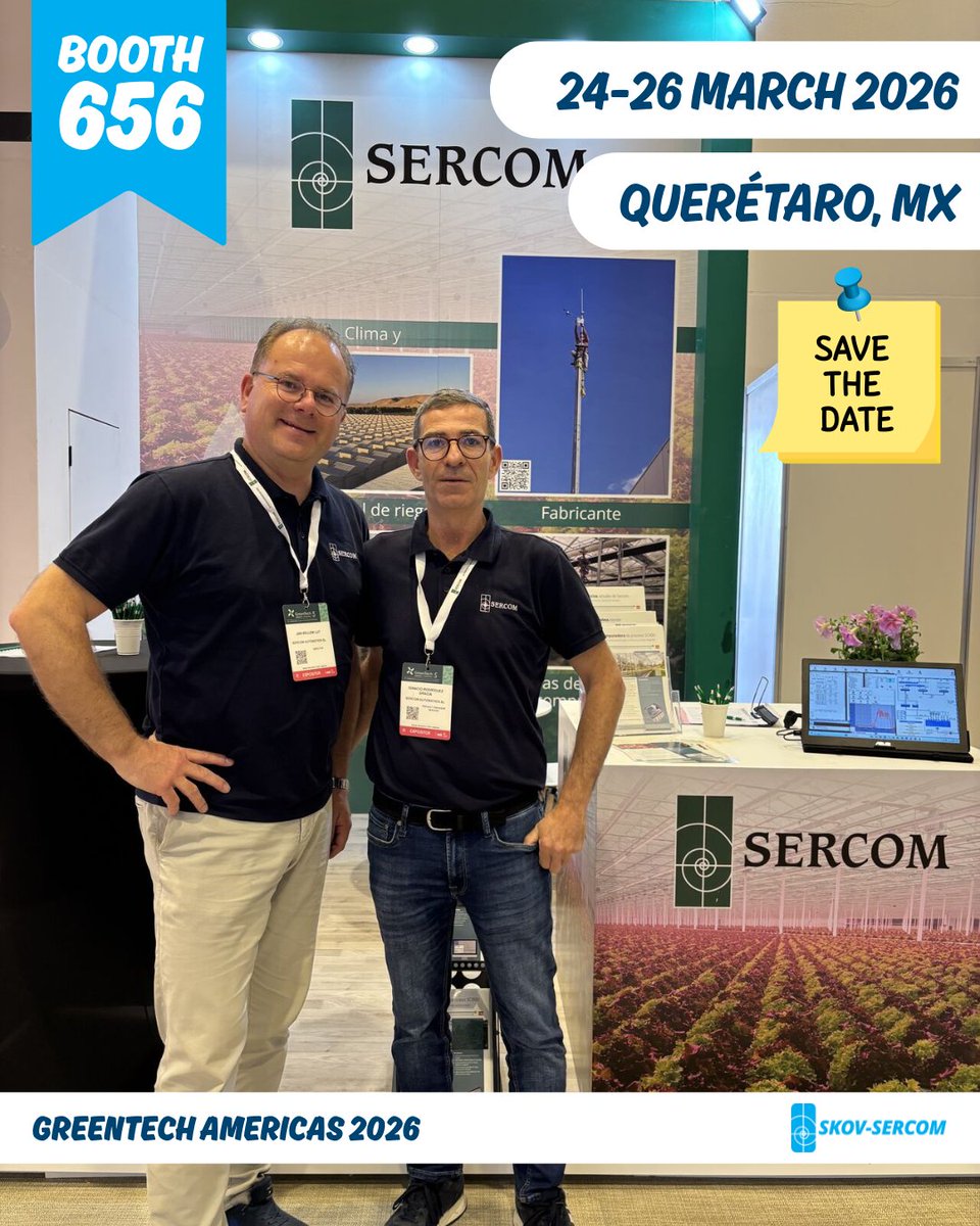 In about a month GreenTech Americas will take place again .. and SKOV-SERCOM will also be there! 🇲🇽

🔗 sercom.eu/en/greentech-a…

#GreenTechAmericas #mexico #horticulture #LatinAmerica