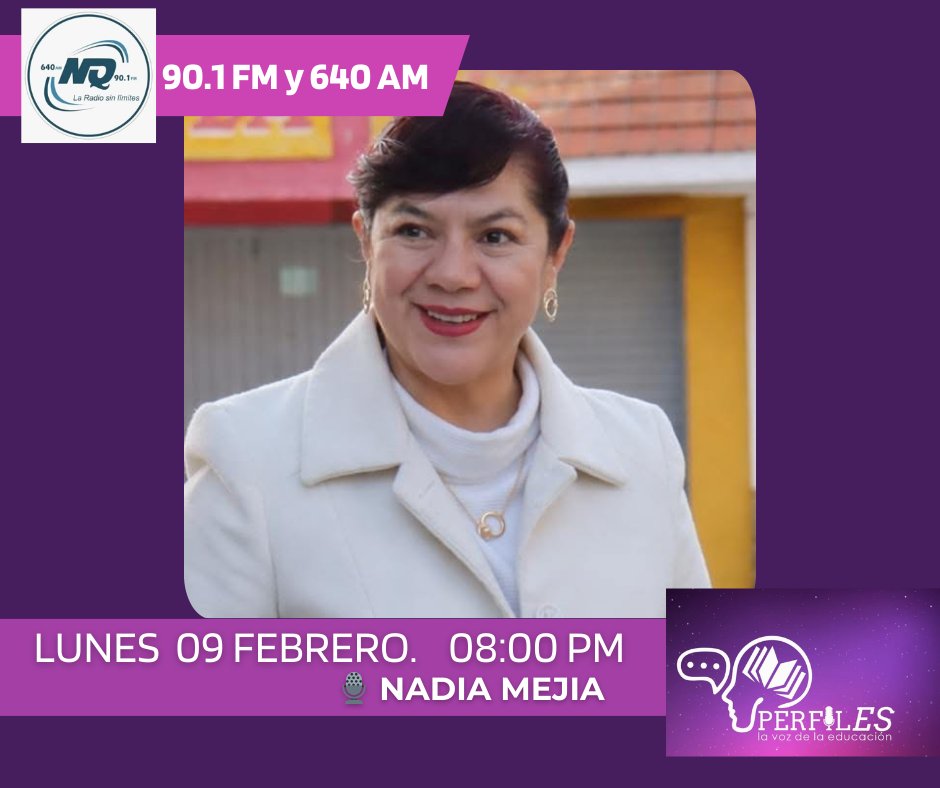 Hablaremos de las Preinscripciones con <a href="/SEPHidalgo/">SEP Hidalgo</a> 
Conoceremos a un perfil de  <a href="/utec_tgo/">UTec Tulancingo (Oficial)</a> y platicaremos sobre Autocuidado con Dirección General de Acompañamiento Socioemocional y Educativo. 
Lunes 9 febrero 8:00 pm por <a href="/nq_radio/">NQ Radio sin límites</a> con <a href="/nadietita/">Nadia Mejia</a>