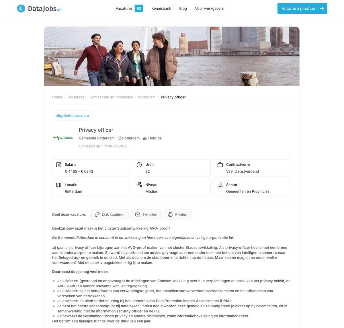 DataJobsNL's tweet photo. 🎉 Nieuwe partner op https://t.co/VaIlNlL2se: Gemeente Rotterdam
We zijn trots om Gemeente Rotterdam te verwelkomen als nieuwe partner op ons geheel vernieuwde https://t.co/VaIlNlL2se platform.
Bekijk de vacature hier:
https://t.co/XEK25ARuWN
#DataJob #Vacature https://t.co/FOMbeGGavZ
